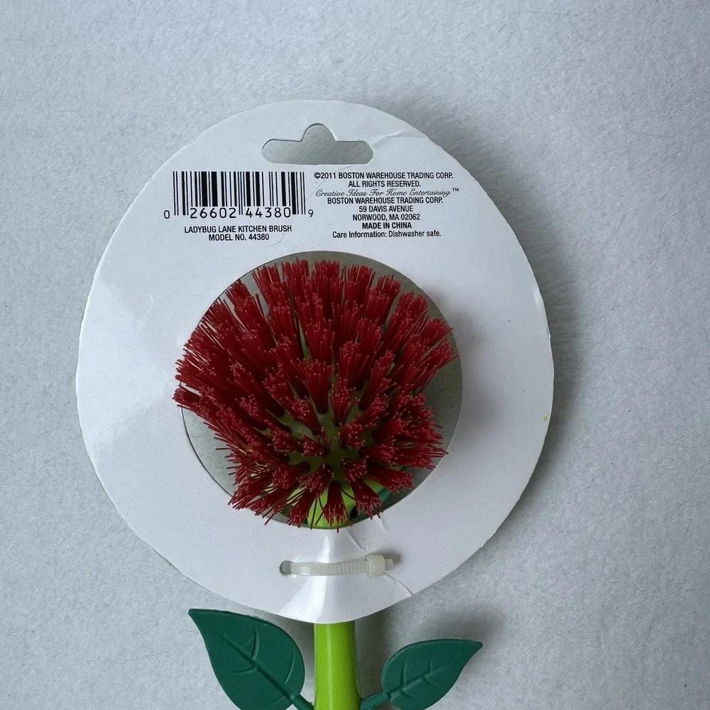 Boston Warehouse Ladybug Lane Kitchen Dish Brush 44380 Green Leaf 2011 Cute